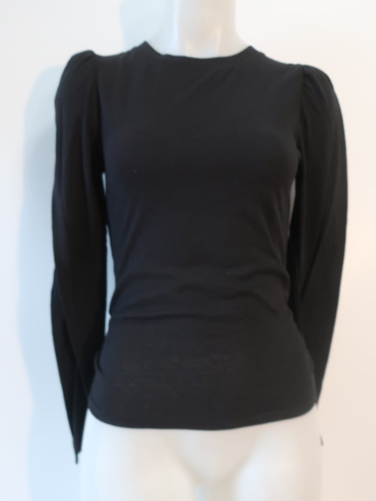 Nwt Womens Z Supply Black (Item- 70) Long Puff Sleeve T-Shirt Top S